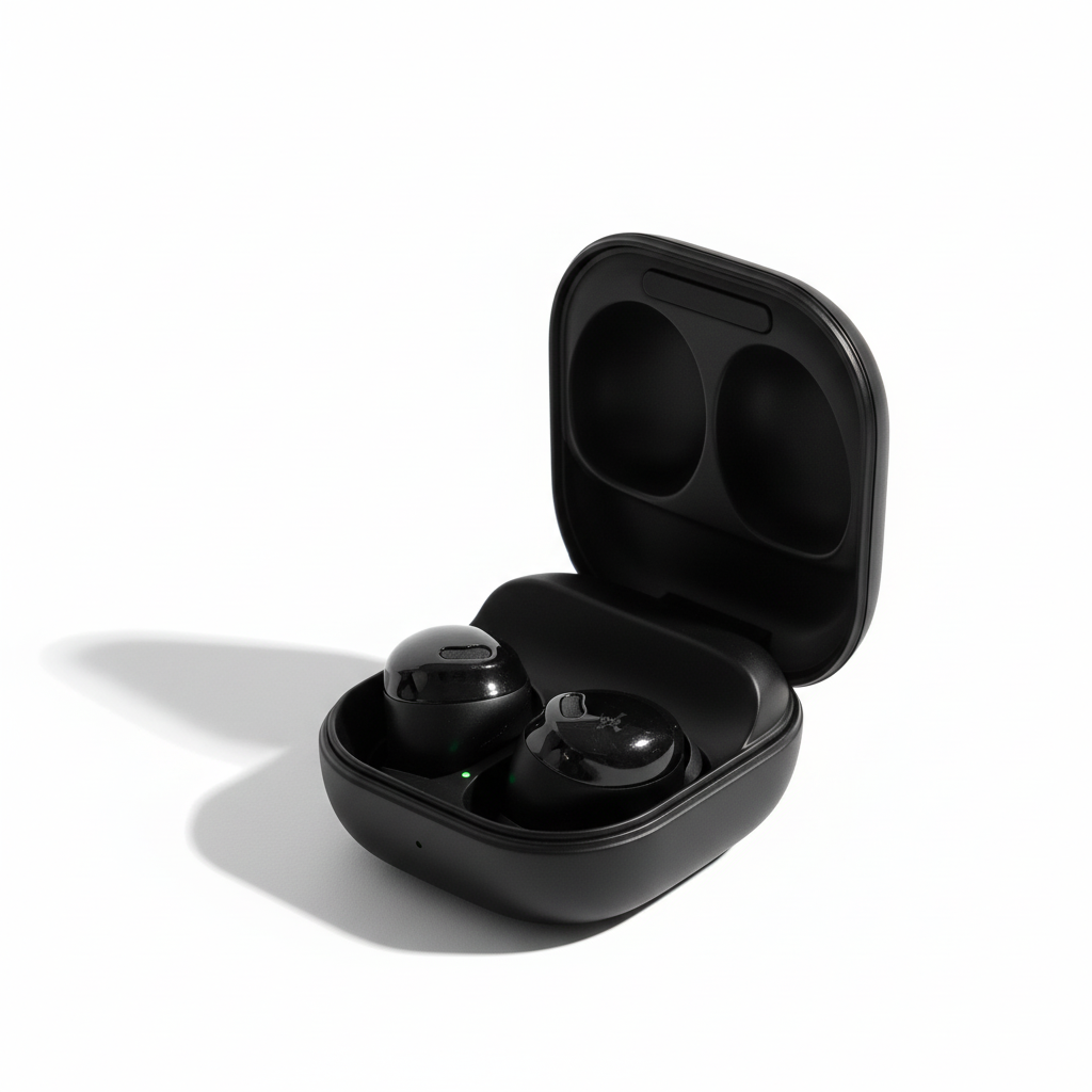 Refurbished Samsung Galaxy Buds Pro in black on white background